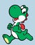 cute little yoshi super mario print vector art