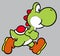 cute little yoshi super mario print vector art