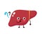 Cute liver with question mark character