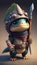 Cute Lizard Animal Warrior 3D Game Model | Generative AI