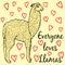 Cute llama or alpaca illustration