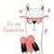 Cute llama Valentine card