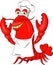 Cute lobster chef cartoon