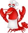 Cute lobster chef cartoon