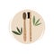 Cute logo or icon vector with ecological bamboo toothbrushes, illustration on circle with brush texture, for social media story an