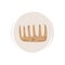 Cute logo or icon vector with ecological bamboo wooden comb or hairbrush, illustration on circle with brush texture, for social me