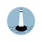 Cute logo or icon vector with lighthouse, illustration on circle for social media story and highlights