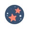 Cute logo or icon vector with starfishes in the sea, illustration on circle for social media story and highlights