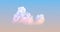 cute lone sundown cumulus . design nature 3D rendering