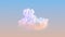 cute lone sunset cumulus . nature 3D illustration