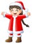 Cute long hair girl wearing santa claus costume