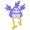Cute long-legged bird with short wings, doodle icon image kawaii
