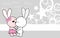 Cute love baby boy and girl bunny cartoon background