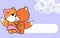 Cute love baby boy and girl fox cartoon background