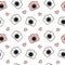 Cute lovely black and white and red camera seamless pattern background illustration