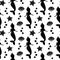 Cute lovely black and white summer seamless vector pattern background illustration with mermaids, shells and starfishes