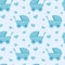 Cute and lovely blue baby background seamless pattern cartoon illustration