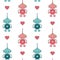 Cute lovely cartoon robots in love seamless vector pattern background illustration