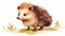 cute lovely little hedgehog character. generative ai