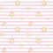 Cute lovely rainbow stars on white and pink stripes seamless pattern illustration