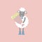 cute and lovely sheep holding flower, happy valentine\\\'s day, love concept