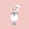 cute and lovely sheep with jar of heart, happy valentine\\\'s day, love concept