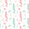 Cute lovely summer seamless vector pattern background illustration with mermaids, shells and starfishes