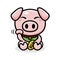 cute lucky pig animal characters bring sustenance