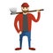 Cute lumberjack icon, cartoon style