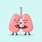 Cute lungs organ mascot design illustration