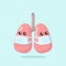 Cute lungs organ mascot design illustration