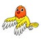 Cute lutino lovebird cartoon flying