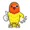 Cute lutino lovebird cartoon giving thumb up