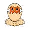 Cute lutino lovebird cartoon inside from egg