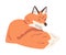 Cute Lying Fox, Wild Predator Forest Mammal Animal Cartoon Vector Illustration