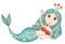 Cute lying mermaid