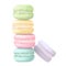 Cute macaroons tower Cake macaron or macaroon. Blue, rose, yellow and green. Vector illustration