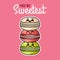 Cute macaroons vector print for t-shirt or other uses, T-shirt graphics textile graphic. Design element for poster, banner,