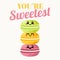 Cute macaroons vector print for t-shirt or other uses, T-shirt graphics textile graphic. Flat Design element for poster, banner,