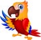 Cute macaw bird cartoon waving