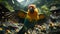 A cute macaw perching on a branch in vibrant colors generated by AI