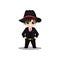 Cute Mafia cartoon character mascot vector design illustration