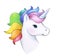 Cute, magic unicorn portrait.