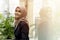 Cute Malay Woman wearing hijab outdoor executive