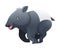 Cute Malayan Tapir Running as Asian Animal with White Patch and Short Nose Trunk Vector Illustration