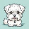 Cute maltese shitzu cartoon style illustration - ai generated image