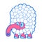 Cute mammoth baby isolated. Cartoon shaggy elephant child. vector illustration