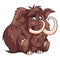 Cute Mammoth Sitting Color Illustration Design