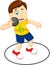 Cute Man athlete doing shot put