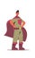 Cute man standing in super hero costume happy halloween party celebration concept